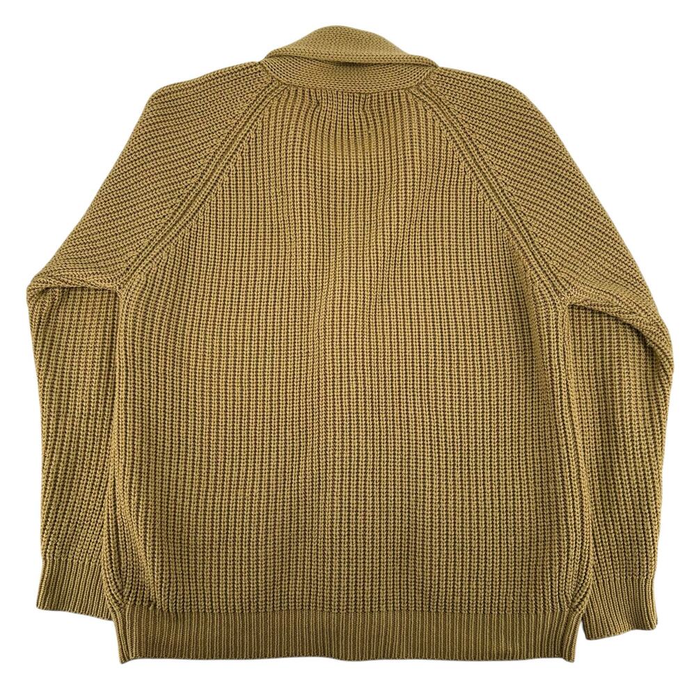 VTG 80s Men's Tan Gimbels Shawl Collar 100% Acrylic Knit Sweater Cardigan Sz L - Picture 6 of 7